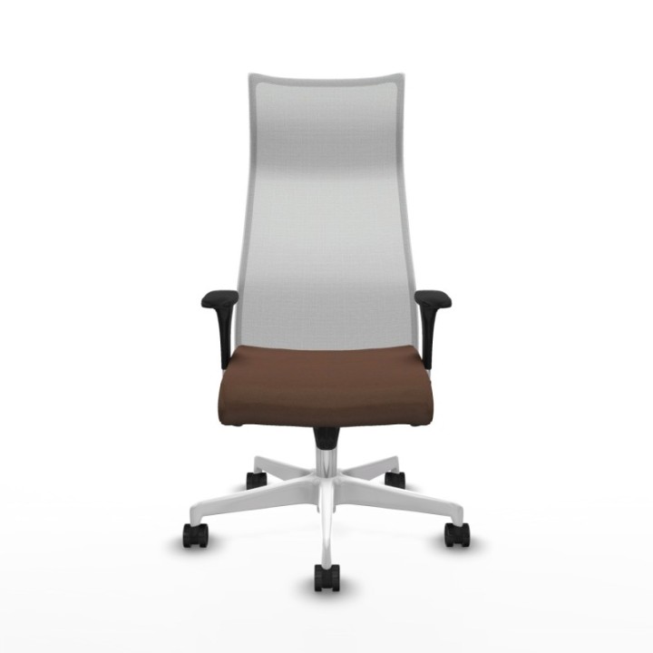 Albacete malla sincro malla blanca bali marrón oscuro brazos 1D base blanca ruedas 65 mm nailon