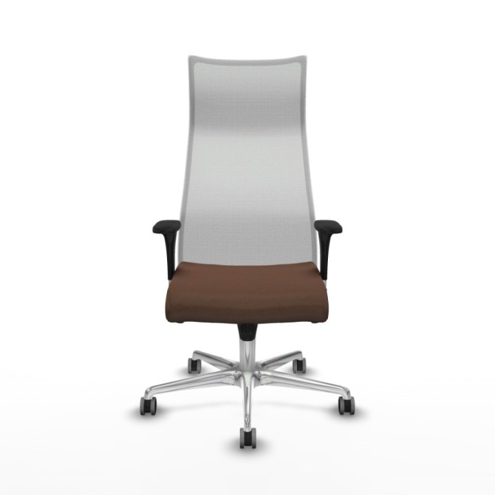 Albacete malla sincro malla blanca bali marrón oscuro brazos 1D base aluminio ruedas 65mm engomadas