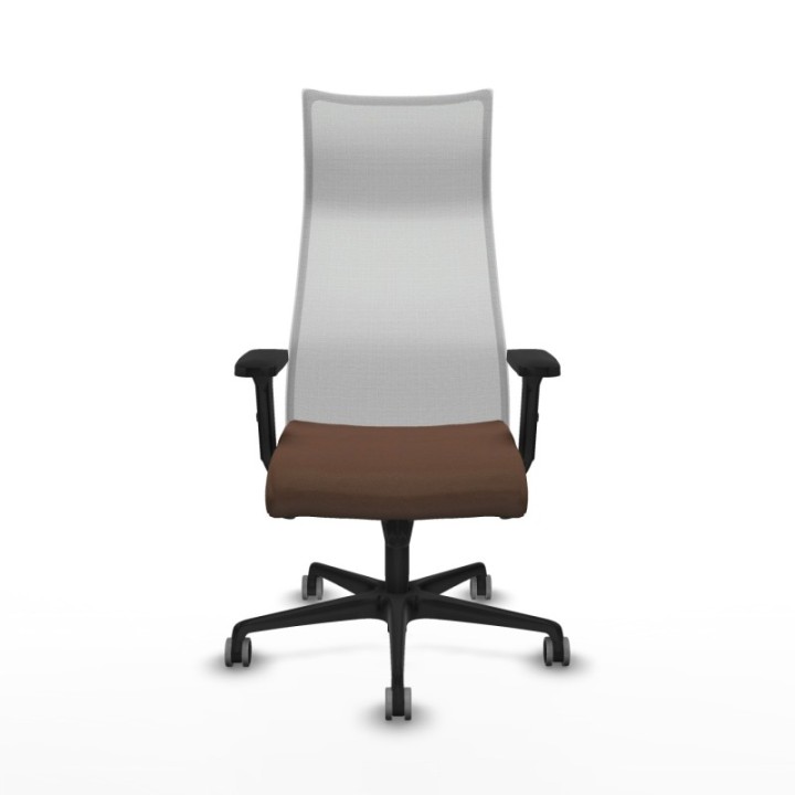 Albacete malla sincro malla blanca bali marrón oscuro brazos 2D base nailon ruedas 65mm engomadas