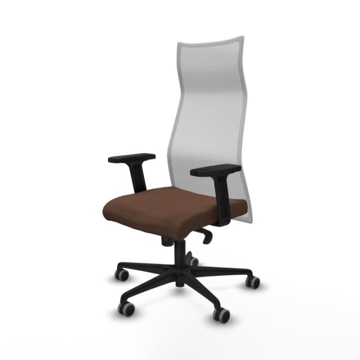 Albacete malla sincro malla blanca bali marrón oscuro brazos 2D base nailon ruedas 65mm engomadas