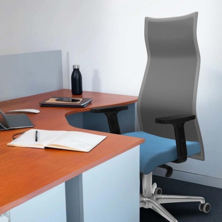 Albacete malla sincro malla blanca bali marrón oscuro brazos 2D base aluminio ruedas 65mm engomadas