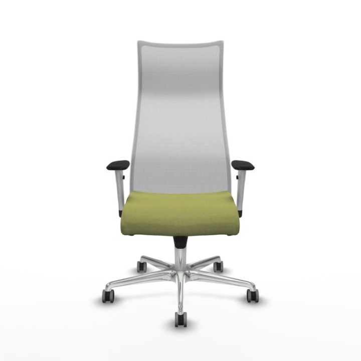 Albacete malla sincro malla blanca bali verde oliva brazos blancos base aluminio ruedas 65mm engomadas