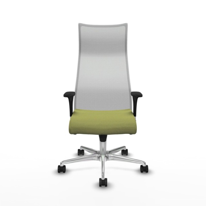 Albacete malla sincro malla blanca bali verde oliva brazos 1D base aluminio ruedas 65 mm nailon