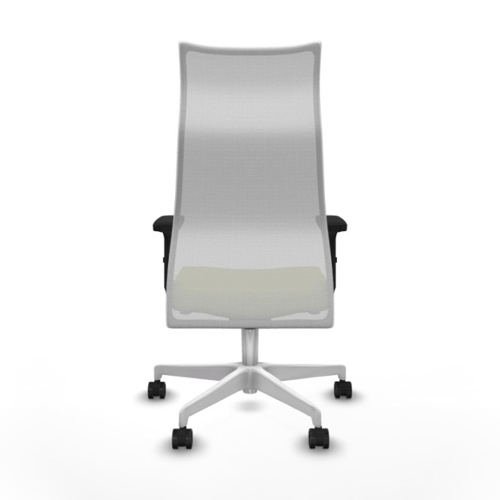 Albacete malla sincro malla blanca bali verde oliva brazos 2D base blanca ruedas 65 mm nailon