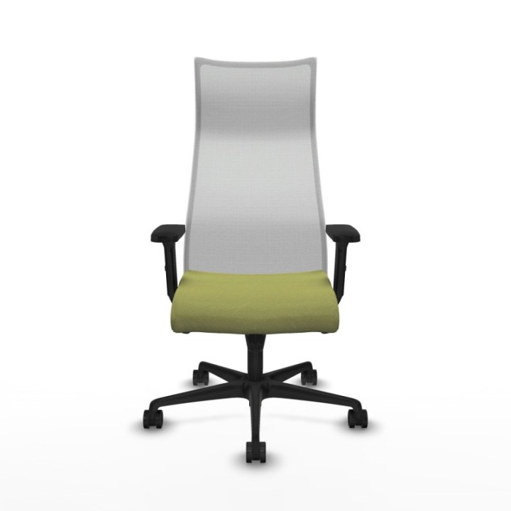 Albacete malla sincro malla blanca bali verde oliva brazos 2D base nailon ruedas 65 mm nailon