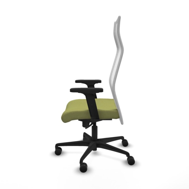 Albacete malla sincro malla blanca bali verde oliva brazos 2D base nailon ruedas 65 mm nailon