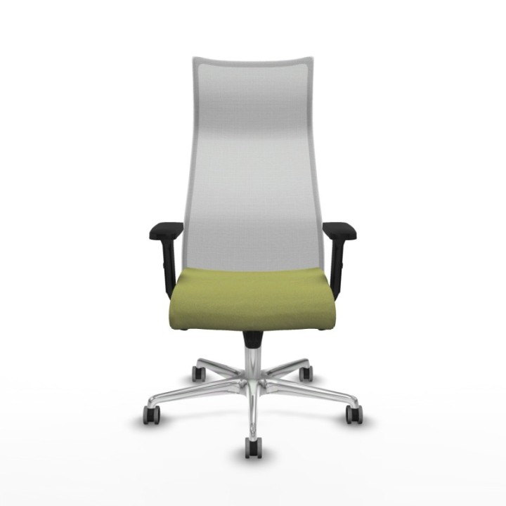 Albacete malla sincro malla blanca bali verde oliva brazos 2D base aluminio ruedas 65mm engomadas