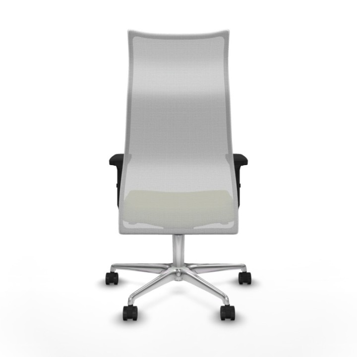 Albacete malla sincro malla blanca bali verde oliva brazos 2D base aluminio ruedas 65 mm nailon