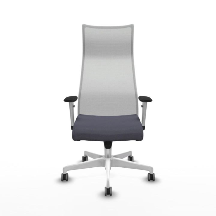 Albacete malla sincro malla blanca bali gris oscuro brazos blancos base blanca ruedas 65mm engomadas