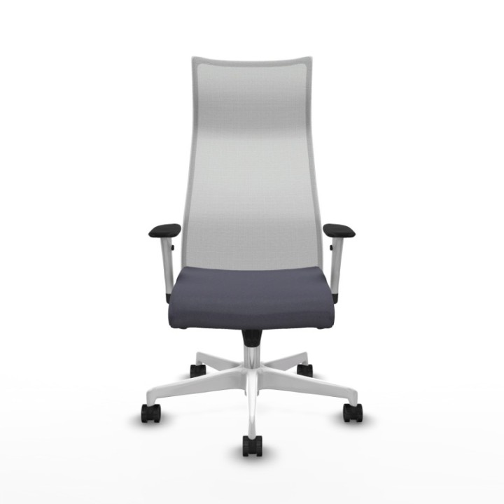 Albacete malla sincro malla blanca bali gris oscuro brazos blancos base blanca ruedas 65 mm nailon