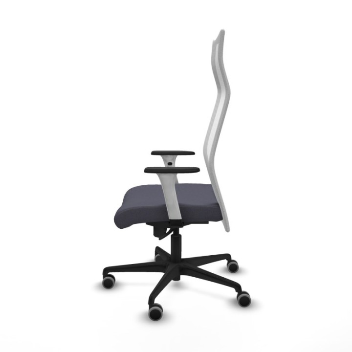 Albacete malla sincro malla blanca bali gris oscuro brazos blancos base nailon ruedas 65mm engomadas