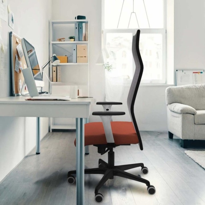 Albacete malla sincro malla blanca bali gris oscuro brazos blancos base nailon ruedas 65mm engomadas