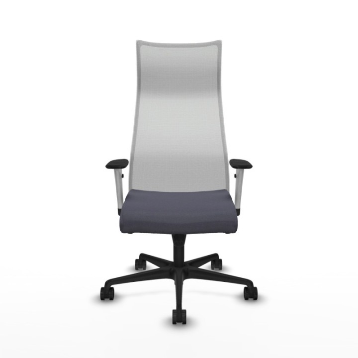 Albacete malla sincro malla blanca bali gris oscuro brazos blancos base nailon ruedas 65 mm nailon