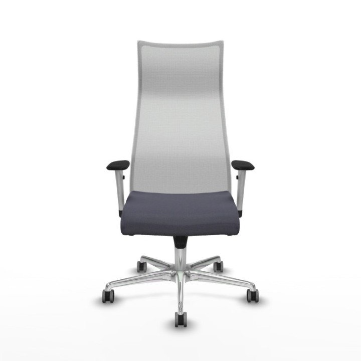 Albacete malla sincro malla blanca bali gris oscuro brazos blancos base aluminio ruedas 65mm engomadas