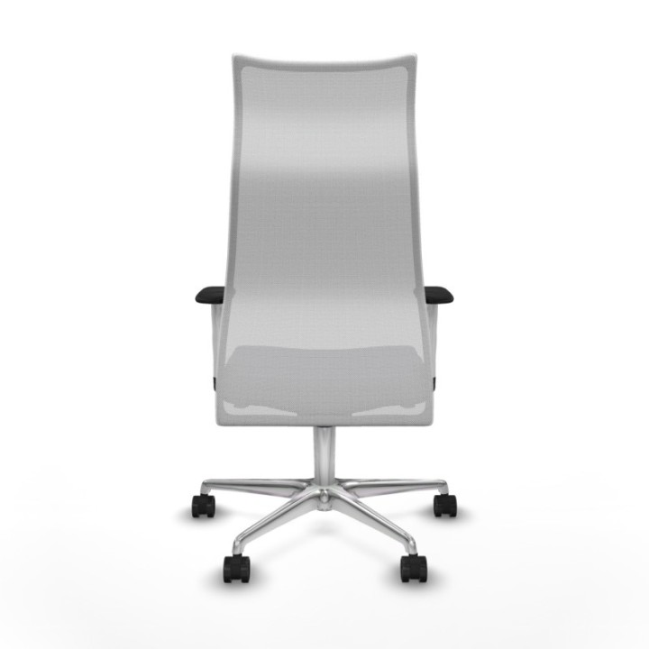 Albacete malla sincro malla blanca bali gris oscuro brazos blancos base aluminio ruedas 65 mm nailon