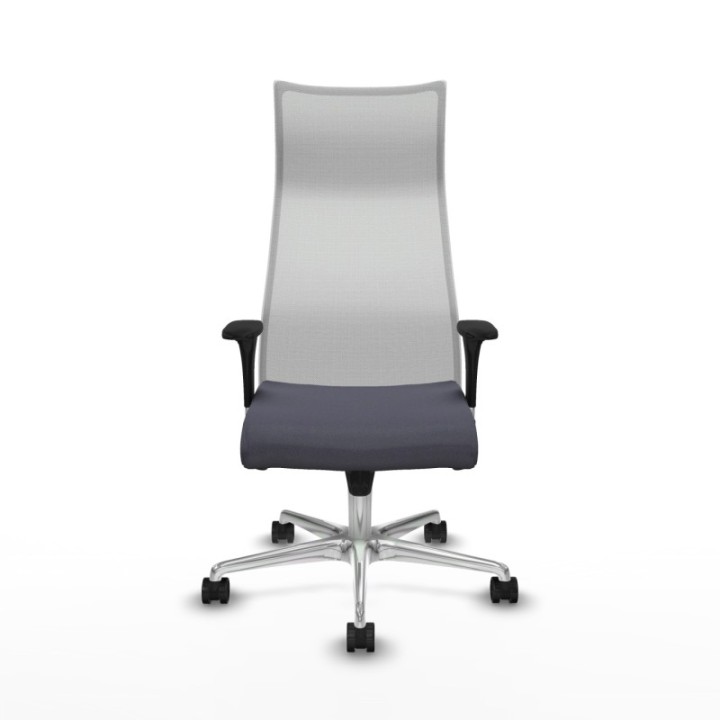 Albacete malla sincro malla blanca bali gris oscuro brazos 1D base aluminio ruedas 65 mm nailon