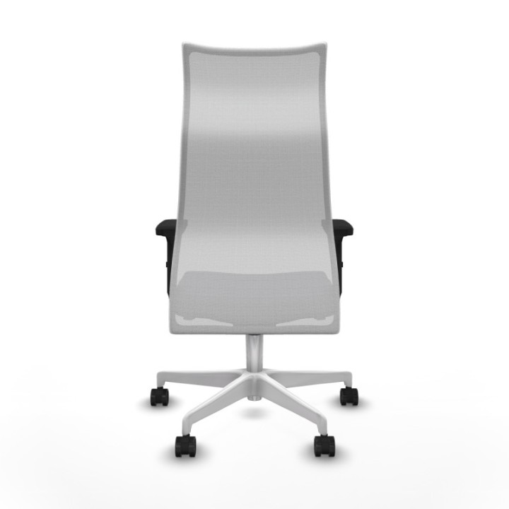 Albacete malla sincro malla blanca bali gris oscuro brazos 2D base blanca ruedas 65 mm nailon