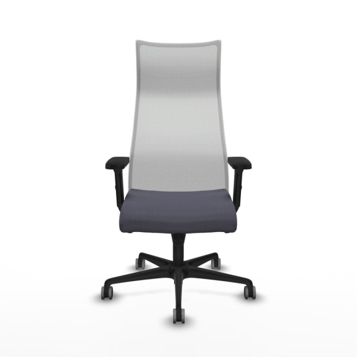 Albacete malla sincro malla blanca bali gris oscuro brazos 2D base nailon ruedas 65mm engomadas