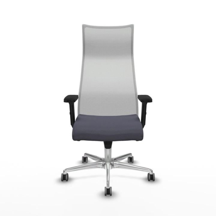 Albacete malla sincro malla blanca bali gris oscuro brazos 2D base aluminio ruedas 65mm engomadas