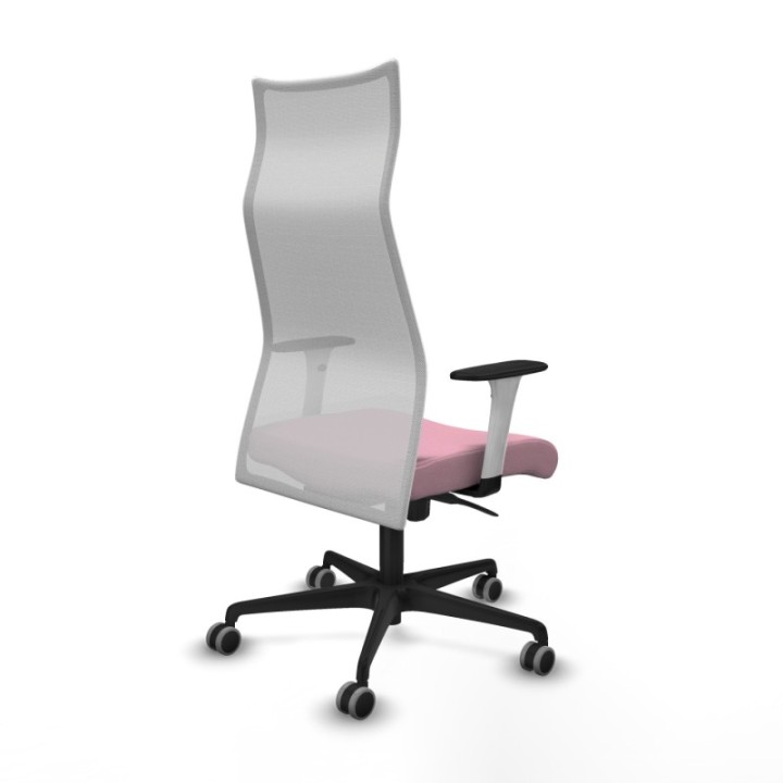 Albacete malla sincro malla blanca bali rosa brazos blancos base nailon ruedas 65mm engomadas