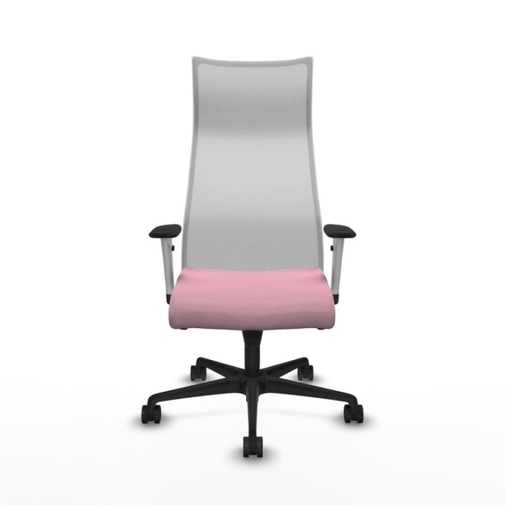 Albacete malla sincro malla blanca bali rosa brazos blancos base nailon ruedas 65 mm nailon