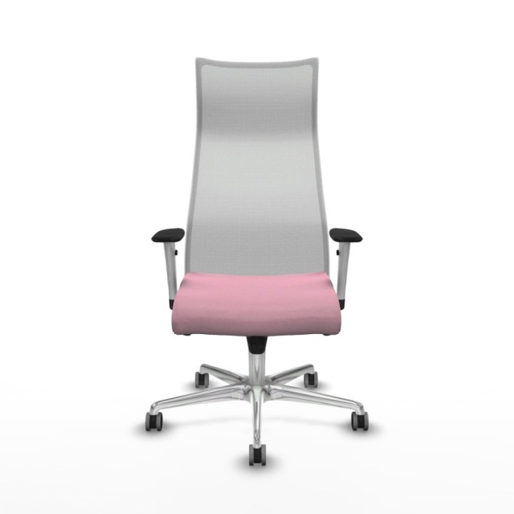 Albacete malla sincro malla blanca bali rosa brazos blancos base aluminio ruedas 65mm engomadas