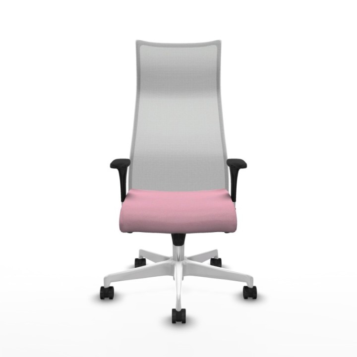 Albacete malla sincro malla blanca bali rosa brazos 1D base blanca ruedas 65 mm nailon