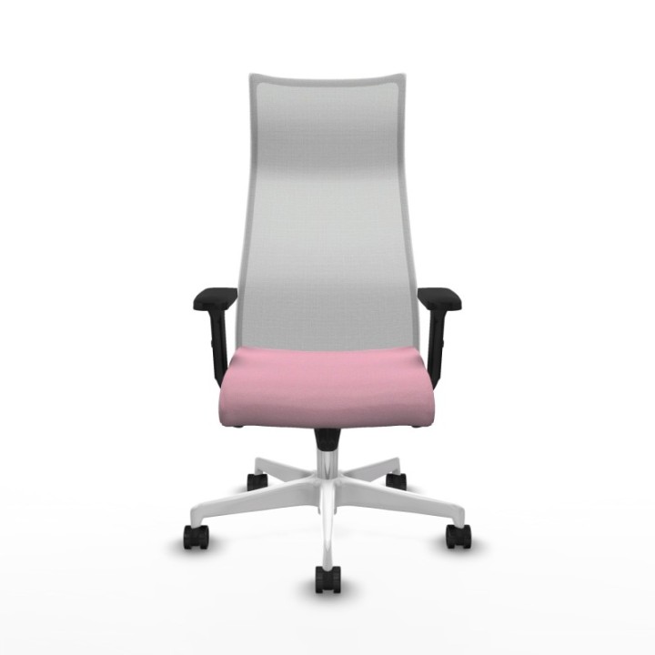 Albacete malla sincro malla blanca bali rosa brazos 2D base blanca ruedas 65 mm nailon