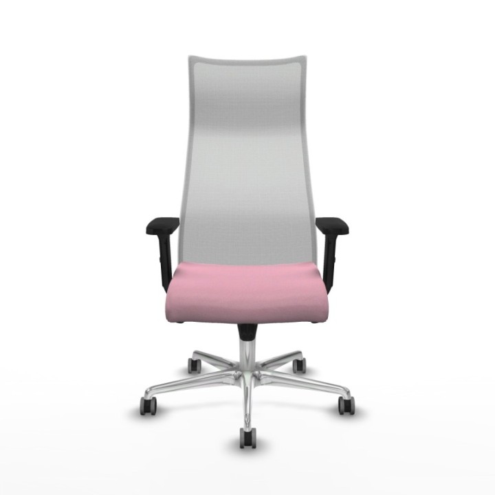 Albacete malla sincro malla blanca bali rosa brazos 2D base aluminio ruedas 65mm engomadas