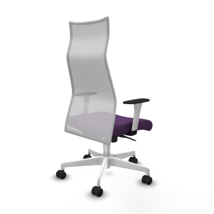 Albacete malla sincro malla blanca bali morado brazos blancos base blanca ruedas 65 mm nailon