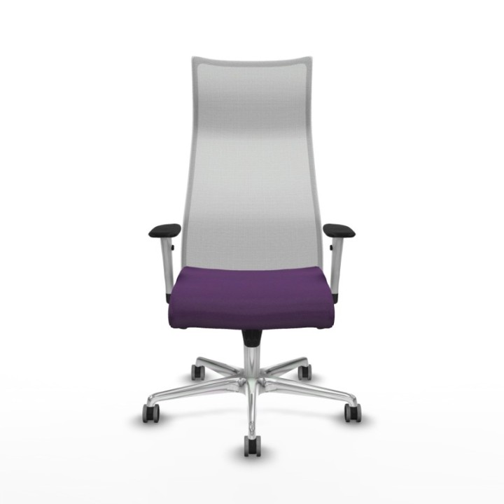 Albacete malla sincro malla blanca bali morado brazos blancos base aluminio ruedas 65mm engomadas