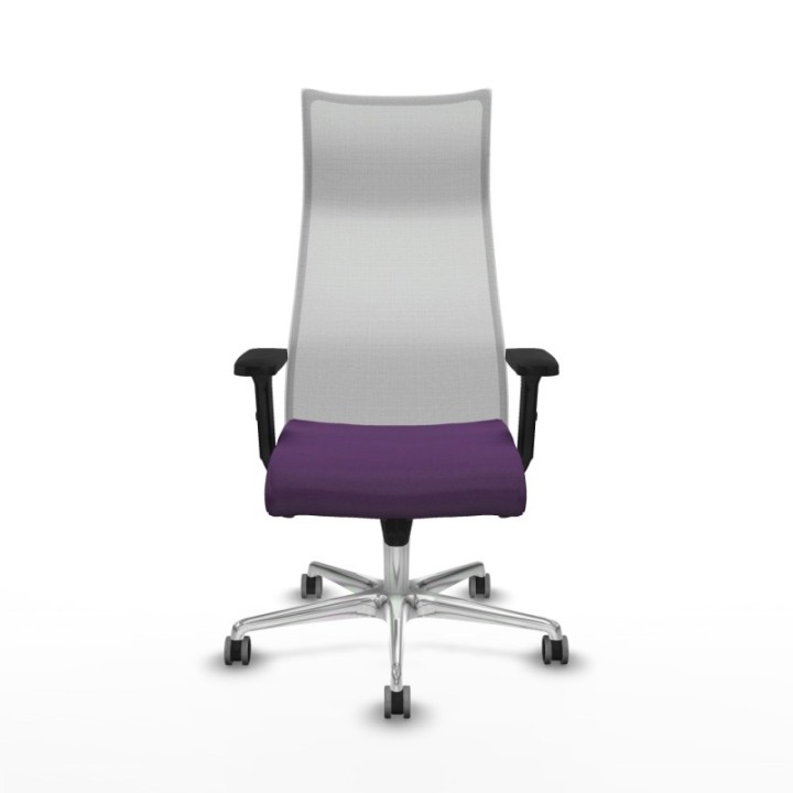 Albacete malla sincro malla blanca bali morado brazos 2D base aluminio ruedas 65mm engomadas