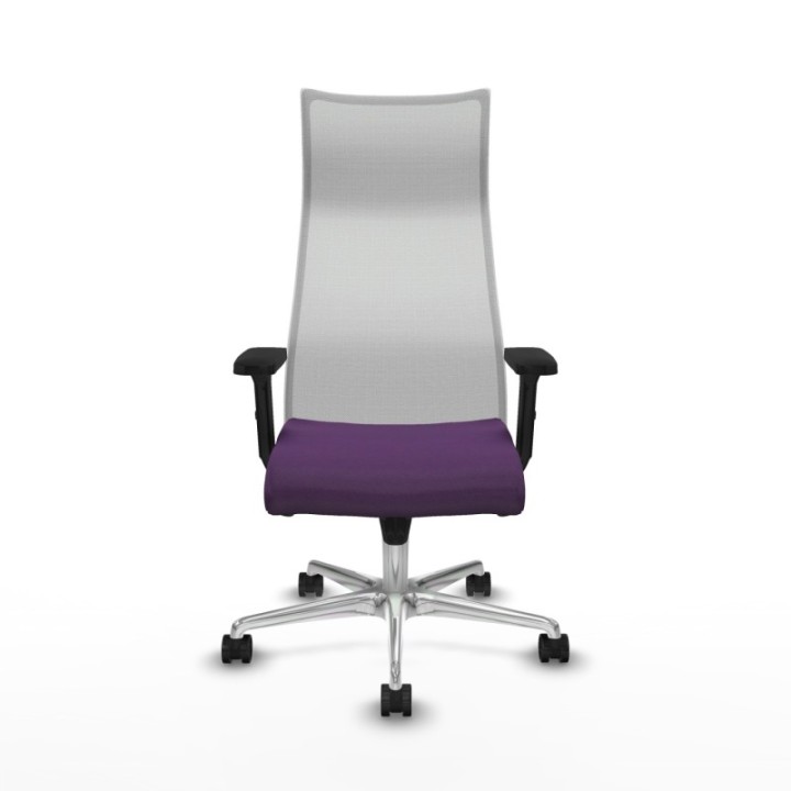 Albacete malla sincro malla blanca bali morado brazos 2D base aluminio ruedas 65 mm nailon