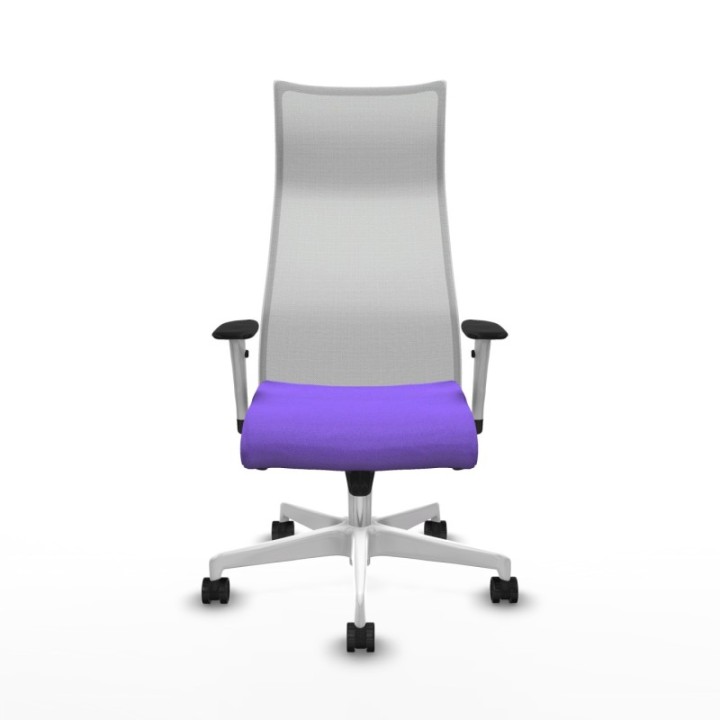 Albacete malla sincro malla blanca bali lila brazos blancos base blanca ruedas 65 mm nailon