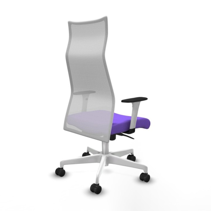 Albacete malla sincro malla blanca bali lila brazos blancos base blanca ruedas 65 mm nailon