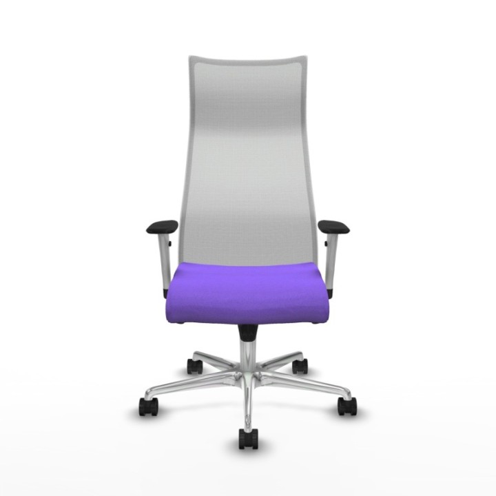 Albacete malla sincro malla blanca bali lila brazos blancos base aluminio ruedas 65 mm nailon