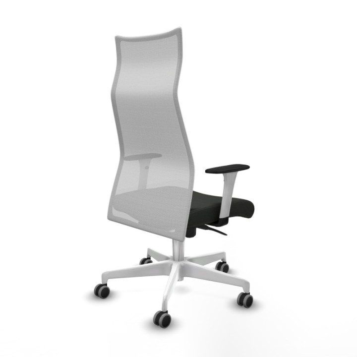 Albacete malla sincro malla blanca bali negro brazos blancos base blanca ruedas 65mm engomadas