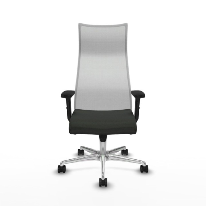 Albacete malla sincro malla blanca bali negro brazos 2D base aluminio ruedas 65 mm nailon