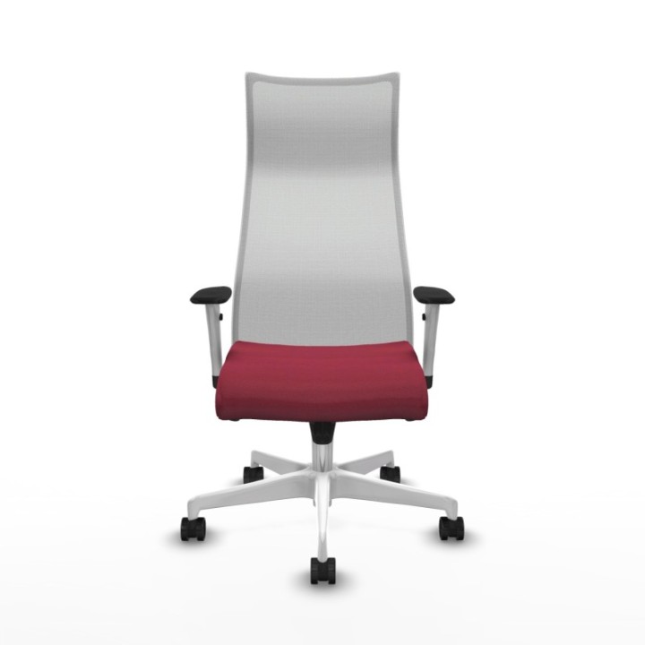 Albacete malla sincro malla blanca bali granate brazos blancos base blanca ruedas 65 mm nailon