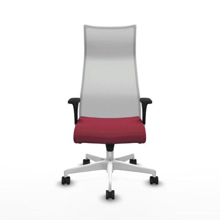 Albacete malla sincro malla blanca bali granate brazos 1D base blanca ruedas 65 mm nailon