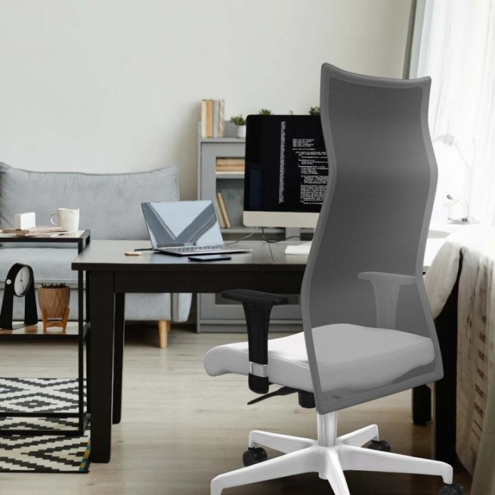 Albacete malla sincro malla blanca bali granate brazos 1D base blanca ruedas 65 mm nailon