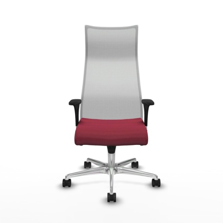 Albacete malla sincro malla blanca bali granate brazos 1D base aluminio ruedas 65 mm nailon