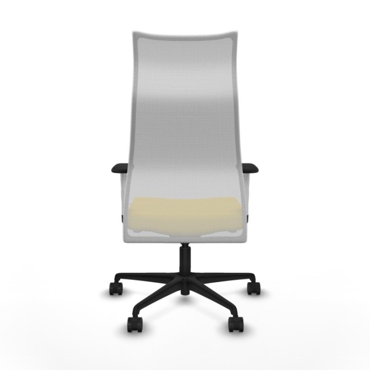 Albacete malla sincro malla blanca similpiel amarillo brazos blancos base nailon ruedas 65 mm nailon