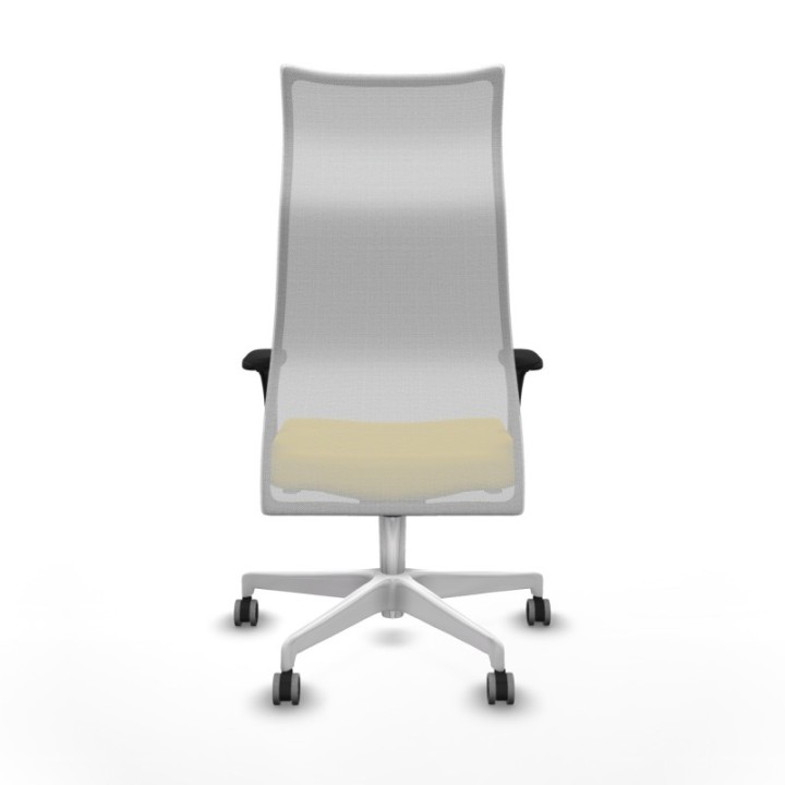 Albacete malla sincro malla blanca similpiel amarillo brazos 1D base blanca ruedas 65mm engomadas