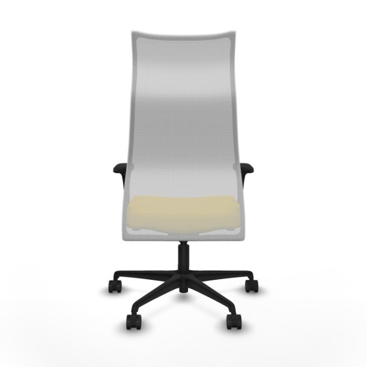 Albacete malla sincro malla blanca similpiel amarillo brazos 1D base nailon ruedas 65 mm nailon