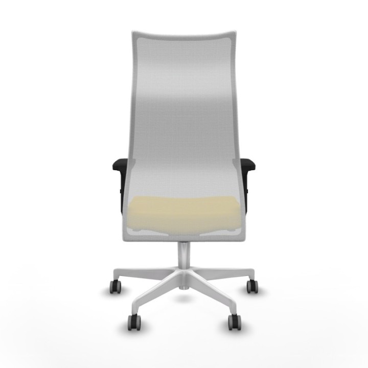 Albacete malla sincro malla blanca similpiel amarillo brazos 2D base blanca ruedas 65mm engomadas