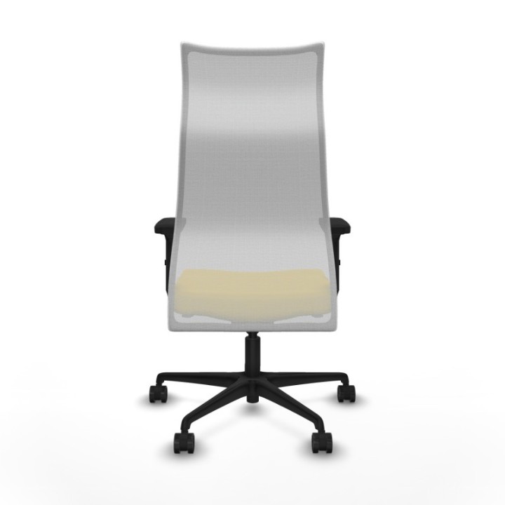 Albacete malla sincro malla blanca similpiel amarillo brazos 2D base nailon ruedas 65 mm nailon