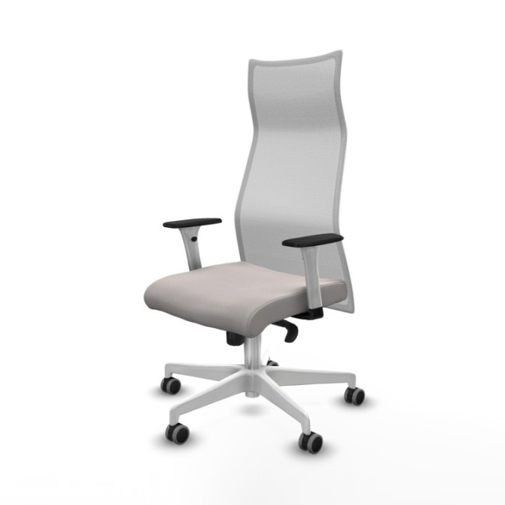 Albacete malla sincro malla blanca similpiel blanco brazos blancos base blanca ruedas 65mm engomadas