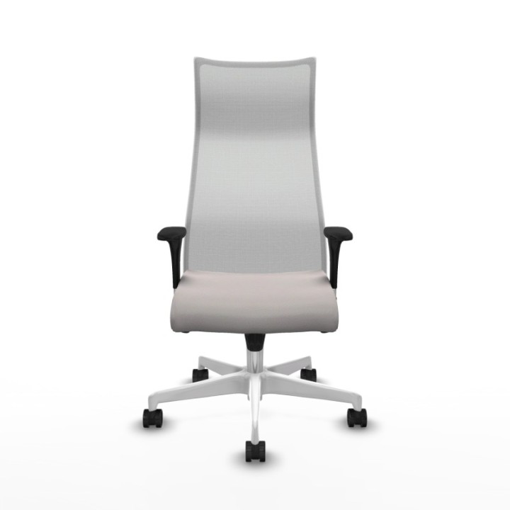 Albacete malla sincro malla blanca similpiel blanco brazos 1D base blanca ruedas 65 mm nailon