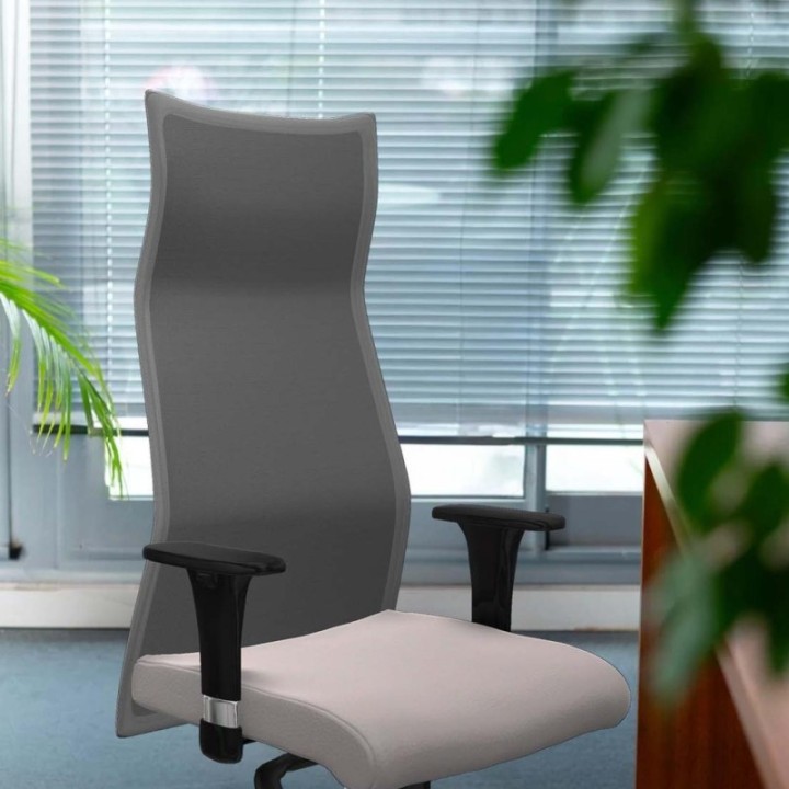 Albacete malla sincro malla blanca similpiel blanco brazos 1D base aluminio ruedas 65 mm nailon